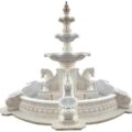 white marble fountain horse sculpture